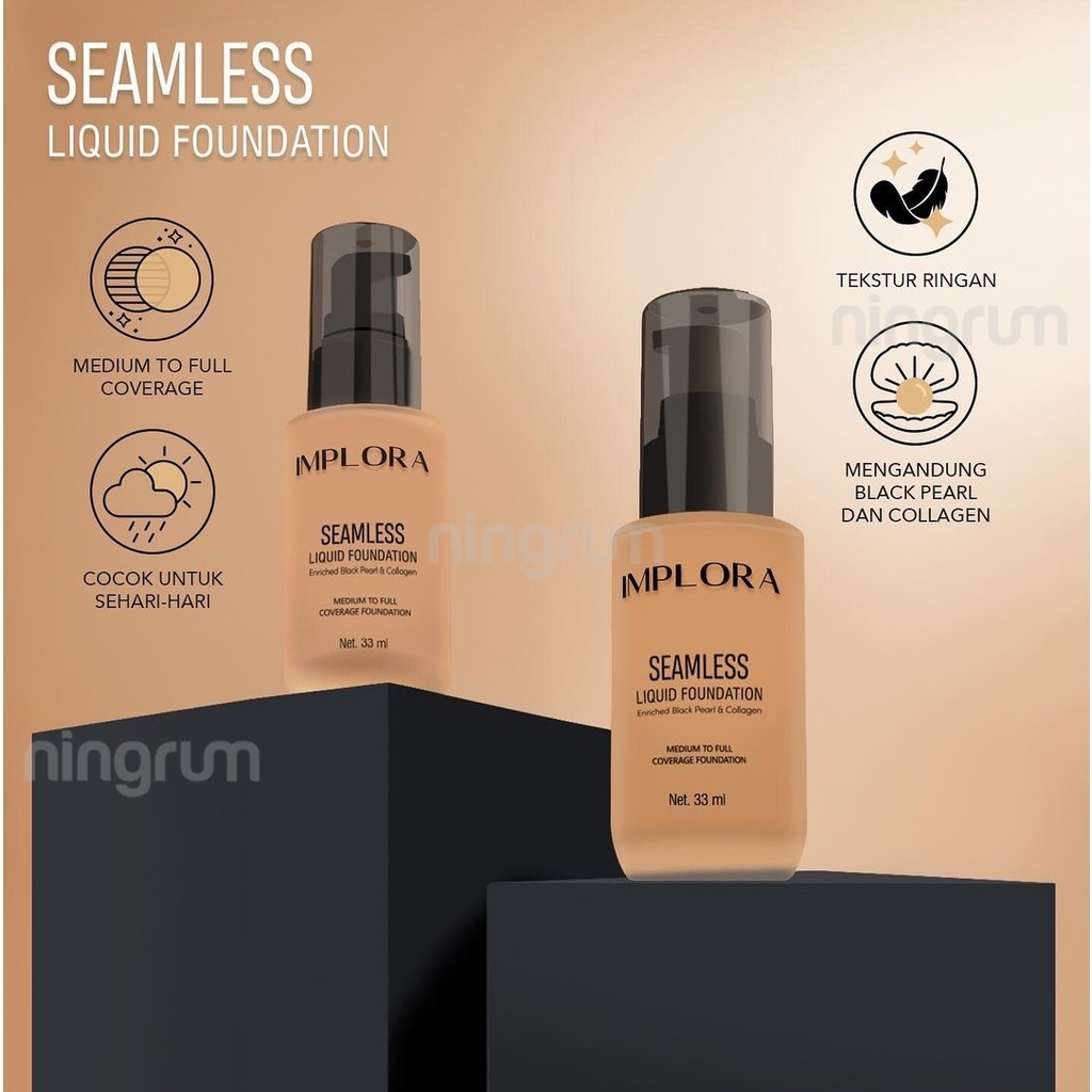 Ningrum - Implora Seamless Liquid Foundation 100% Ori BPOM - 5111