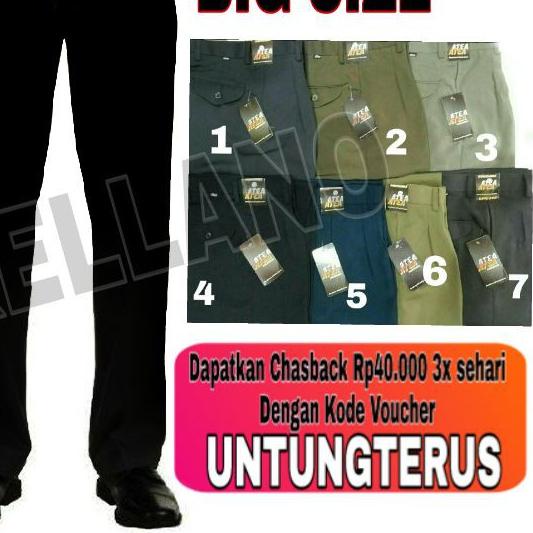 Celana Formal Panjang Pria Semibegie Kerja Kantor Bahan Kain Twist Atea Size 27-40 Big Size Jumbo