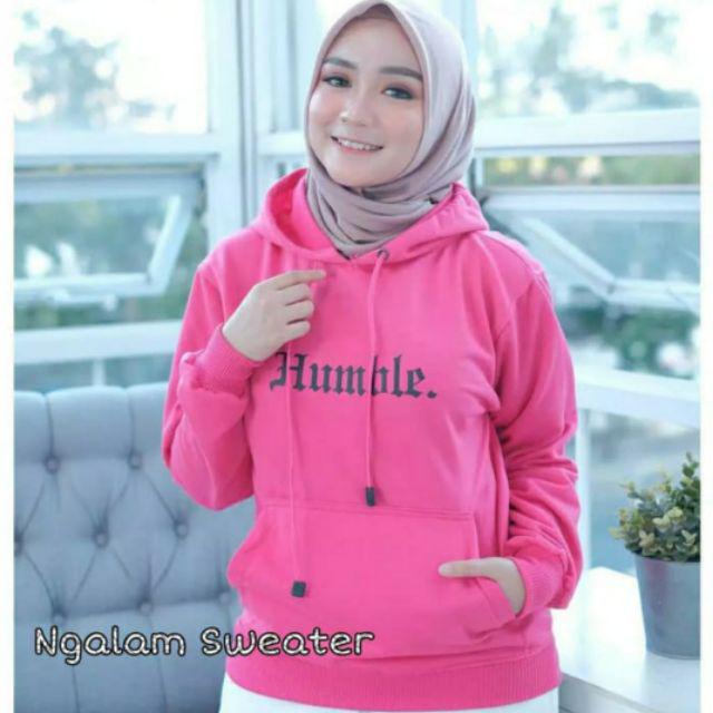 [COD] Sweater Hoodie Wanita Kawai Premium Quality-Pink