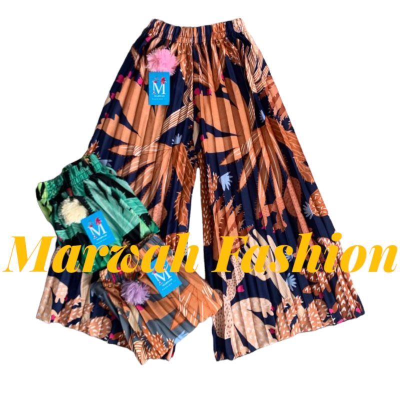 CELANA KULOT PLISKET MOTIF ANAK 4-10 TAHUN /KULOT MOTIF KAKTUS / CELANA KULOT PLISKET PANJANG WANITA