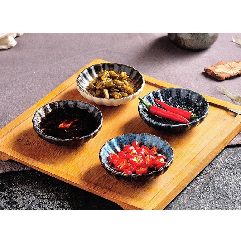 Piring saus sauce plate motif batu