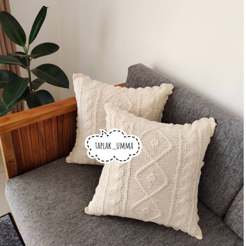 Sarung bantal Rajutan uk 40x40 #sarungbantalsofa#sarungbantal