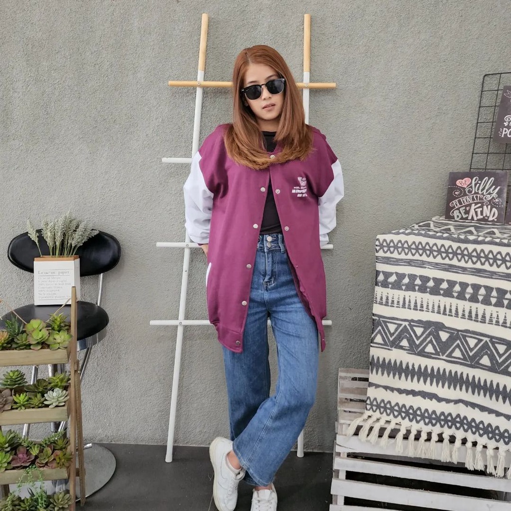 BEST BEAR BASEBALL 2XL Sweater Crewneck Oversize Outerwear Wanita Fashion Terkini Korean Style