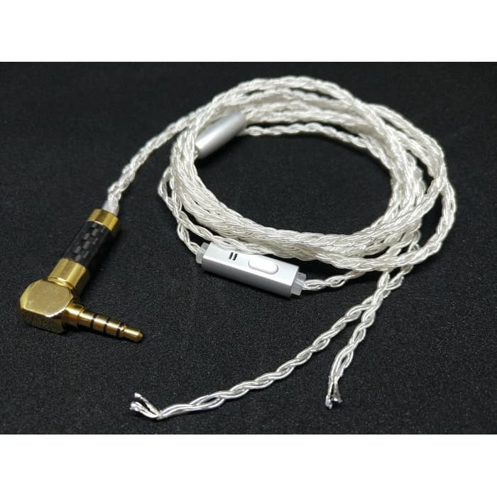 DIY 8 Braid Silver Plated With Mic Upgrade Cable Replacement