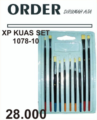 KUAS SET XP 1078-10 KUAS LUKIS SET ISI 10 PCS