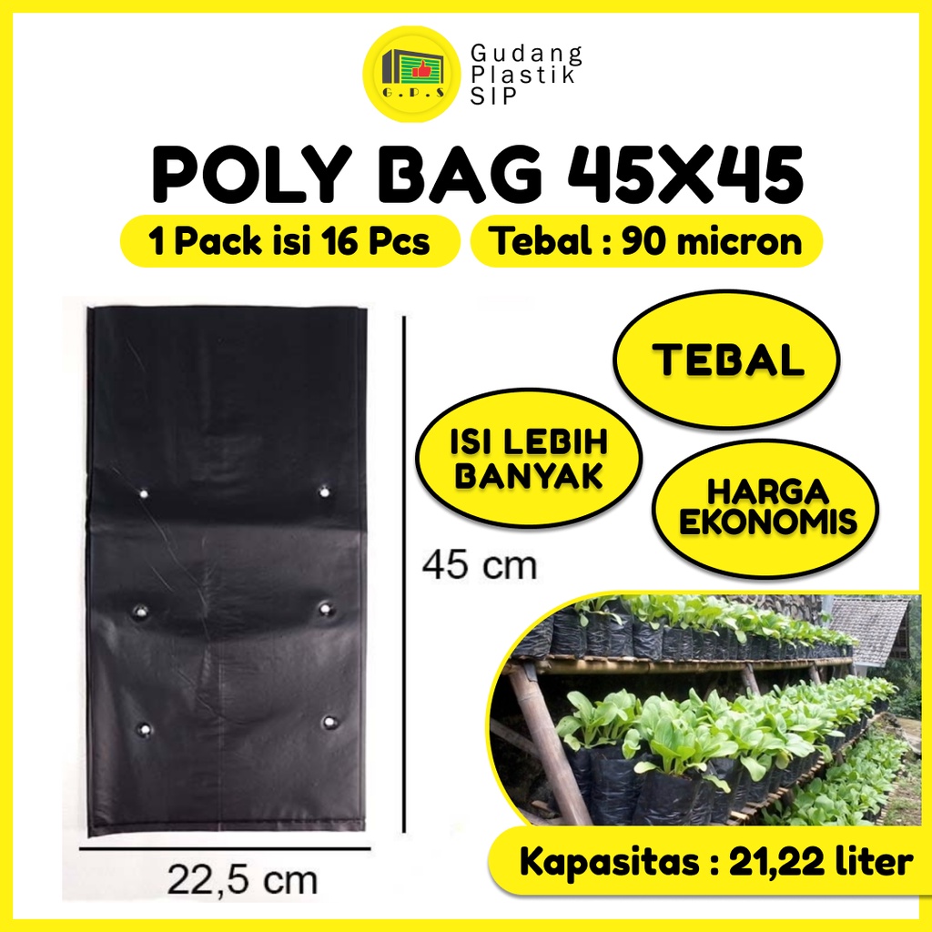 PLASTIK POLYBAG TANAMAN 45x45 cm