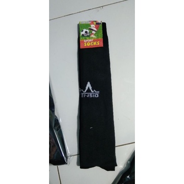 kaos kaki BOLA merk TENSIO hitam POLOS panjang sepaha pria dewasa bahan tebal adem lembut dan sangat dipakai size ukuran 38-42 bisa