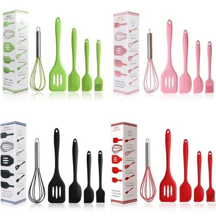 Baking Props 5 PCS Sillicon Kitchen Tools Spatula Kocokan Telor Kuas Kue Spatula 3pcs Kocok Telur