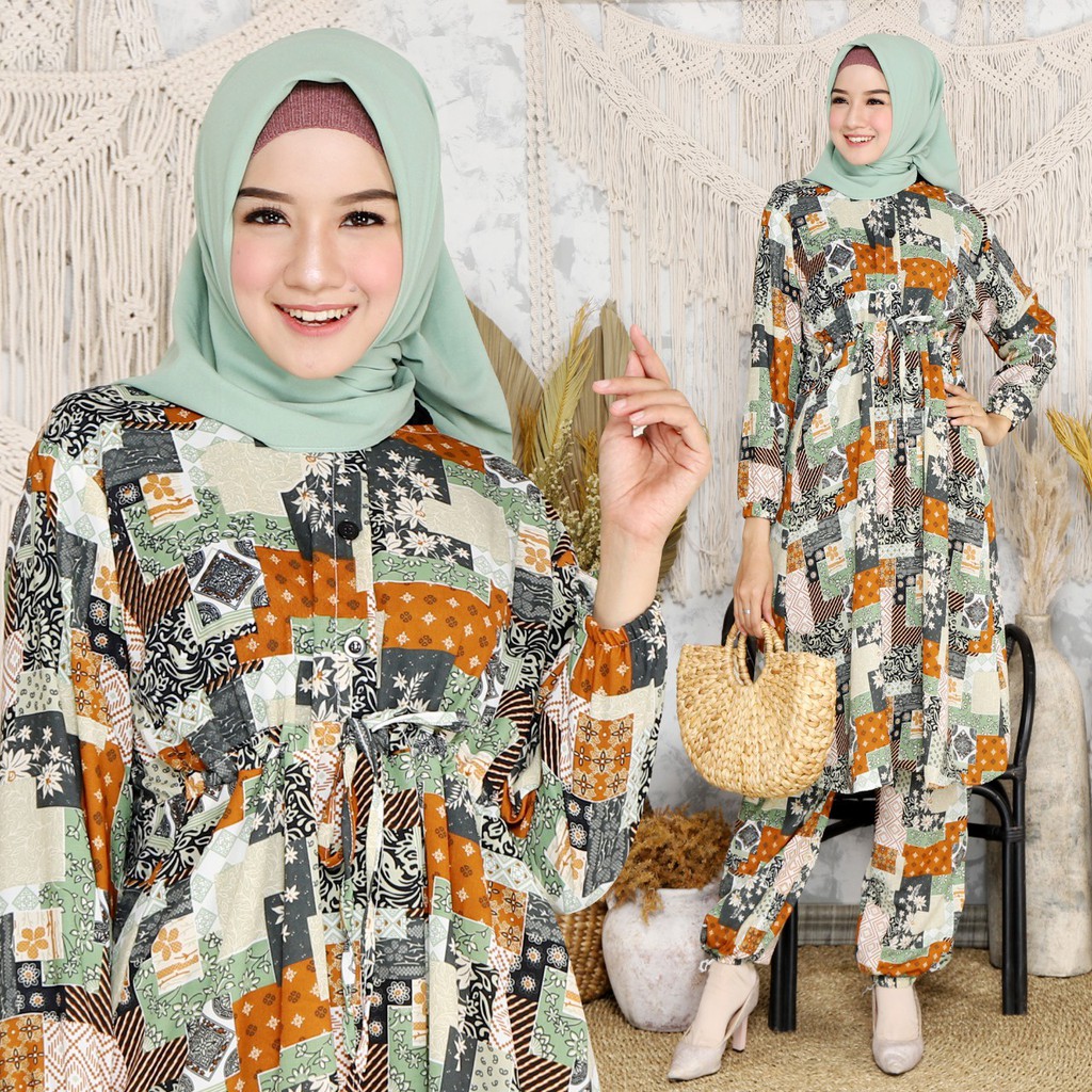 HOPYLOVY - Setelan Wanita Hijab Mariska
