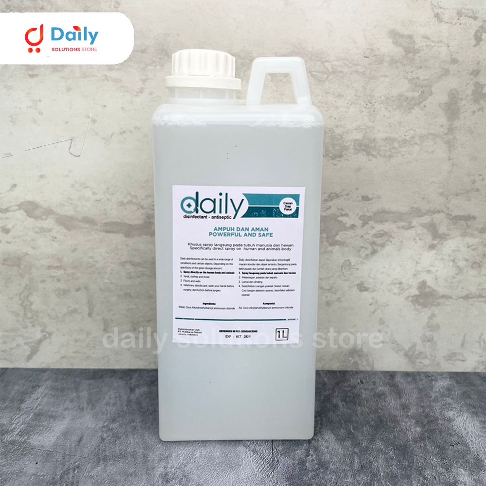 DAILY DISINFECTANT ANTISEPTIC DESINFEKTAN 1 LITER 1L AMAN UNTUK KULIT