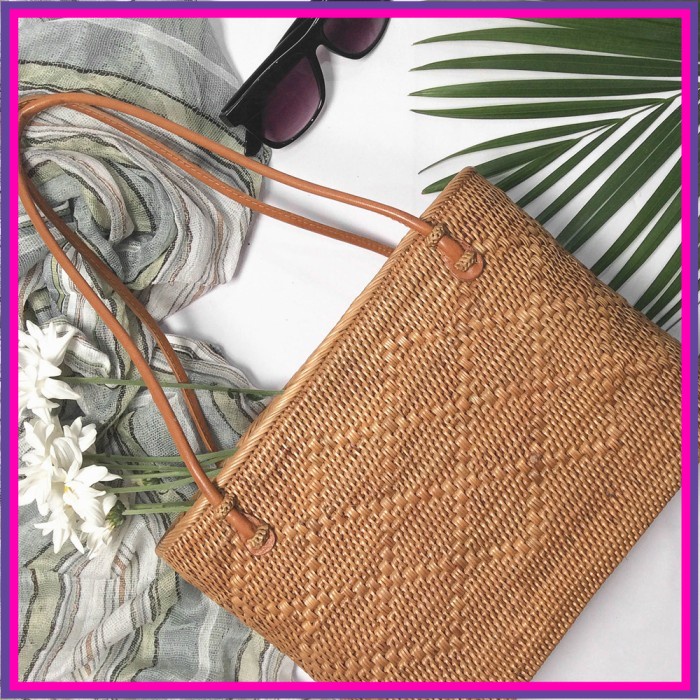 Tas Rotan Kotak Fashion - Vintage - Gypsy - Bohemian - Bali