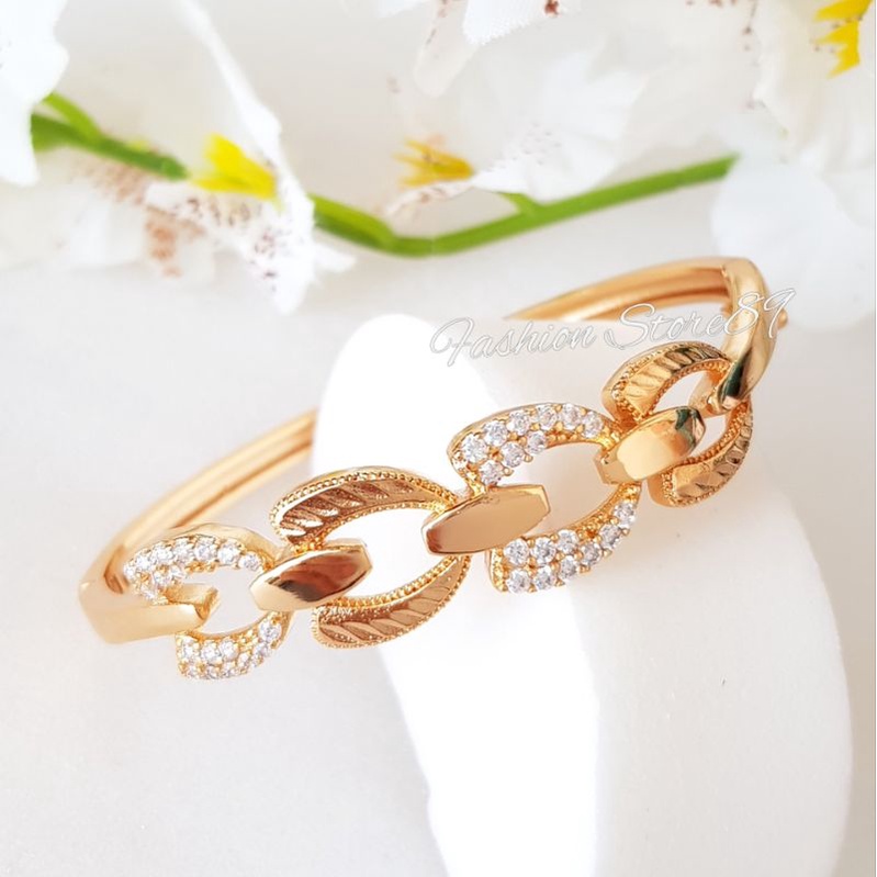 Gelang Bangle Fashion Xuping Yaxiya Perhiasan lapis emas 18k impor Fashion Gelang Bangle kait