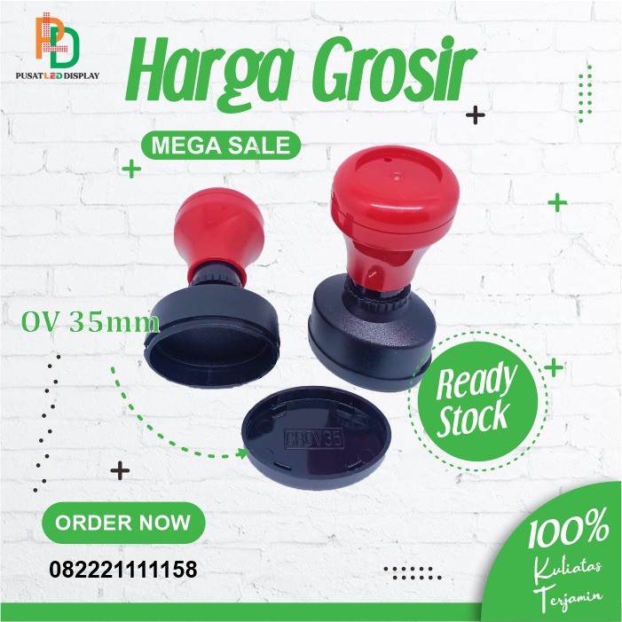 

OV35 - Gagang Stempel Flash Kilat Warna Ukuran Oval 35x24 MM