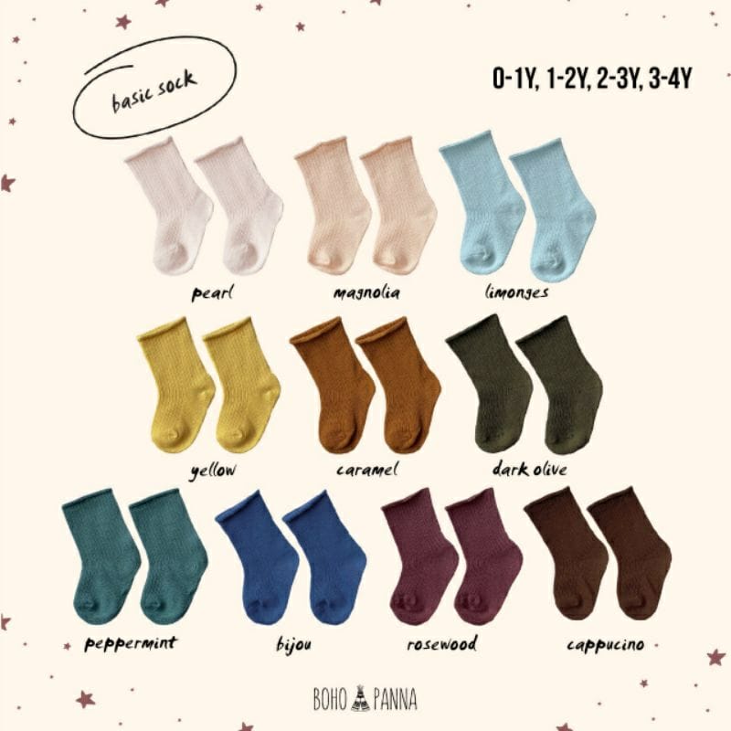 BOHOPANA | BOHO | BOHO PANNA BASIC SOCK | KAOS KAKI BAYI BOHOPANNA