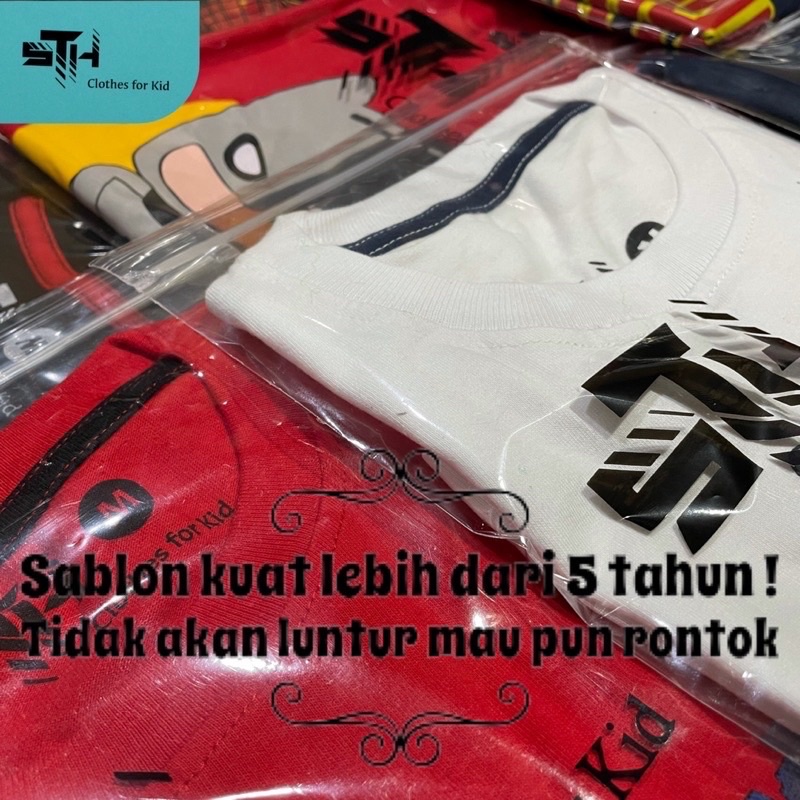 STH 1-10 Tahun [ S / M / L / XL / XXL ] Baju Kaos Anak Laki Laki Cowok PREMIUM DISTRO Bahan Katun Cotton Combed - Biru Navy