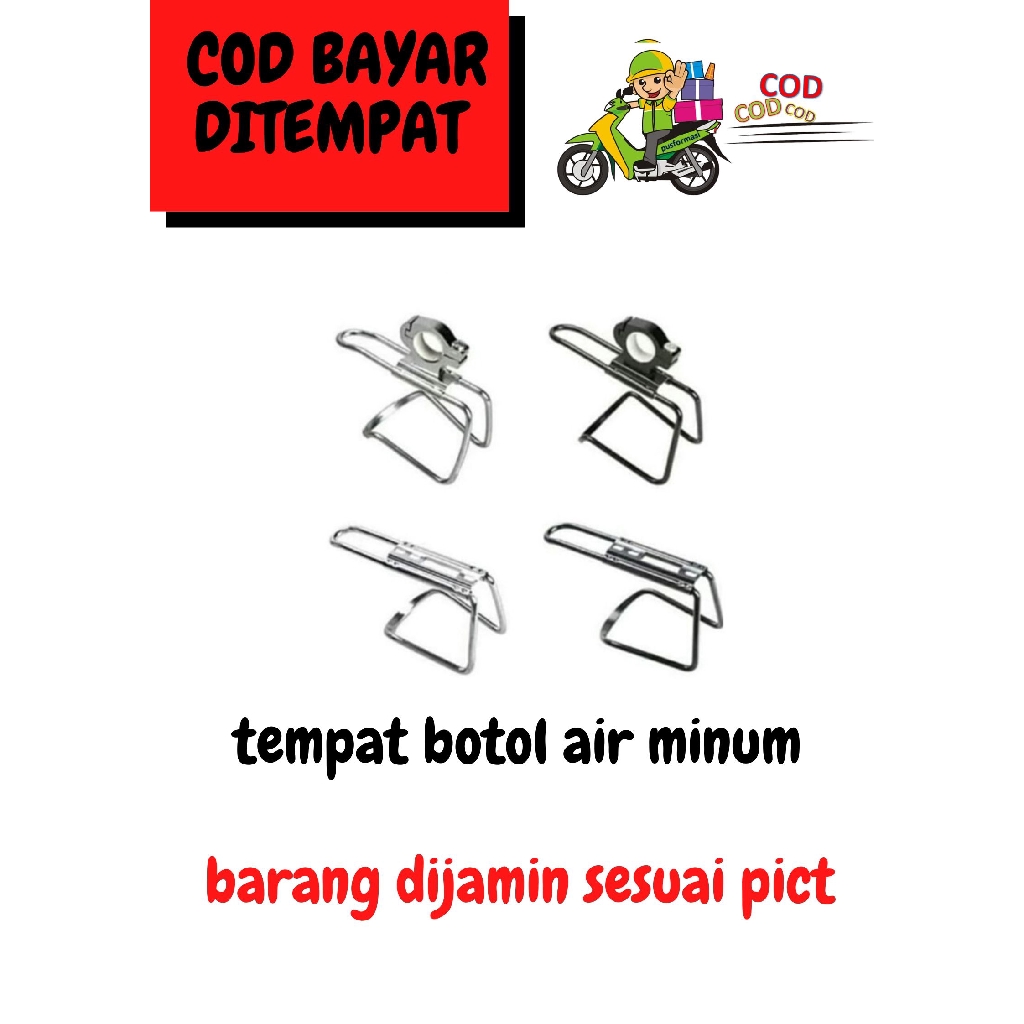 SILVER Tempat Botol Air Motor / Dudukan Tatakan Minum Air