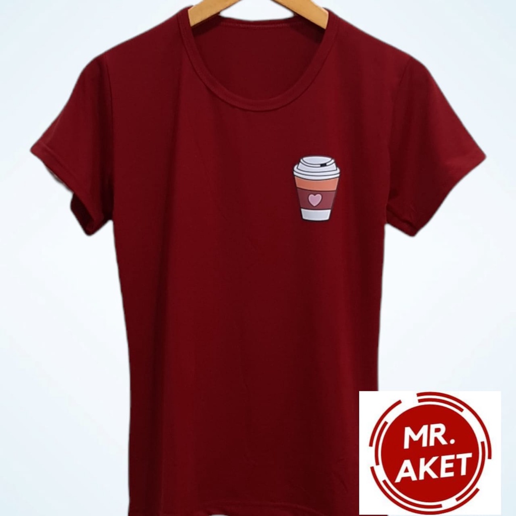 Promo murah meriah !! Kaos O Neck wanita lengan pendek motif logo printing ukuran L. XL  harga murah  meriah