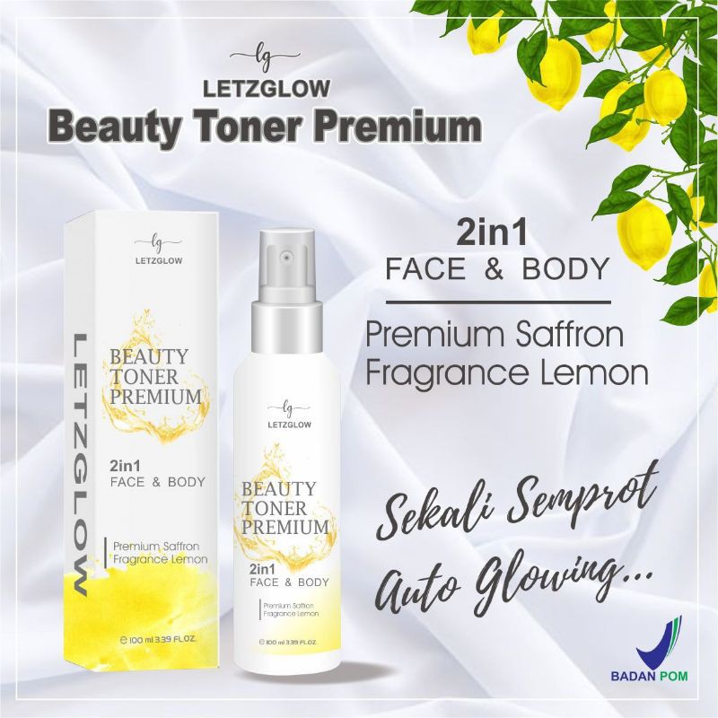 LETZGLOW Toner Pelicin Saffron &;Ekstrak Lemon 100ml