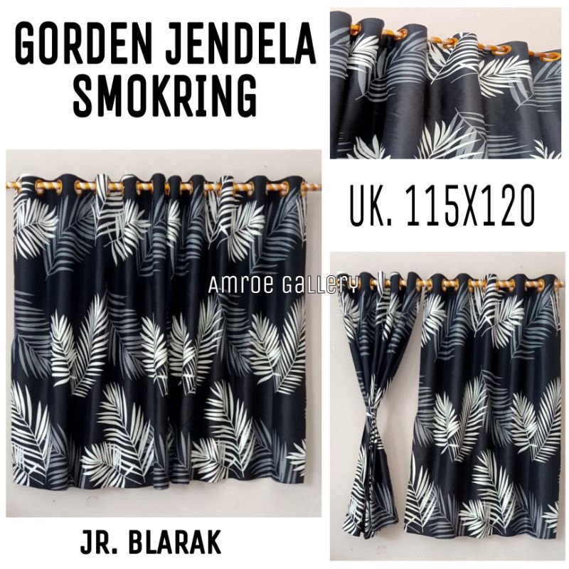 Gorden jendela pendek  minimalis ring Smokring UK 115x120 gorden jendela kamar