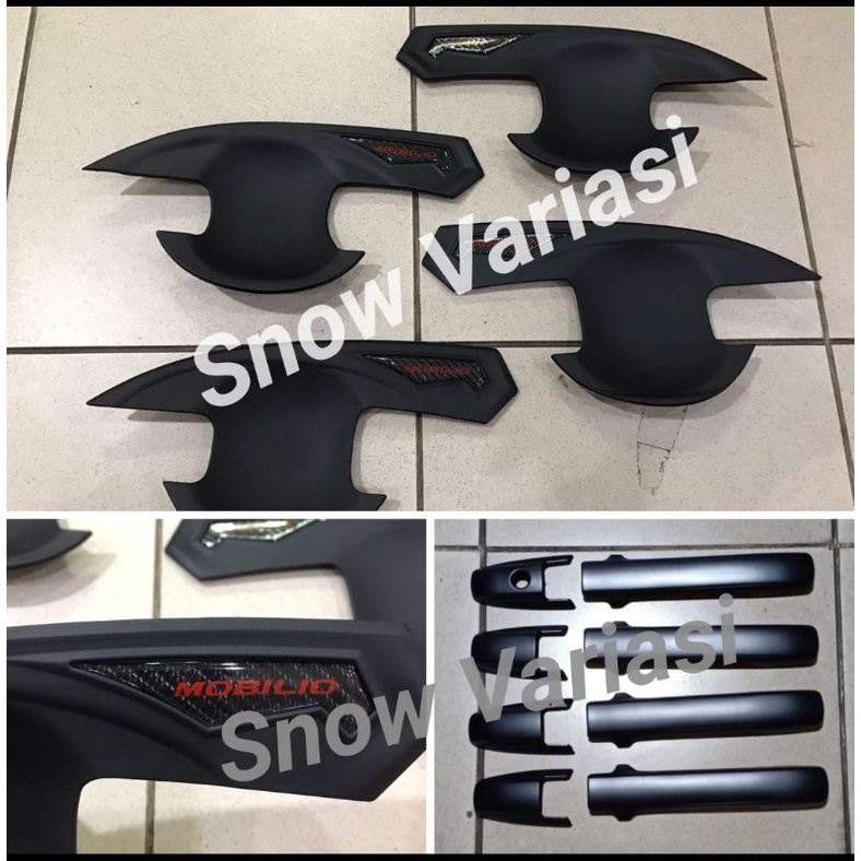 Paket outer handle cover mangkok mobilio hitam doff