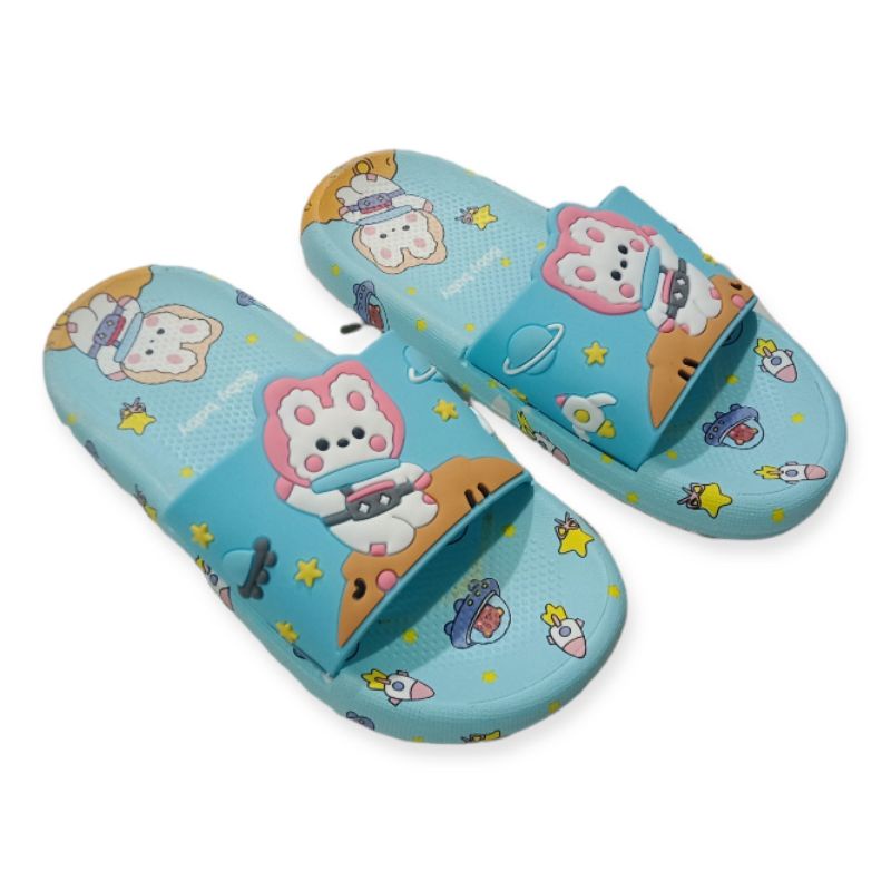 Sandal Slide Anak Perempuan Import Motif BTS Motif BT21