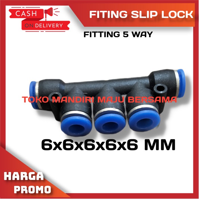 SLIP LOCK KONEKTOR PNEUMATIC 5 way 6mm - 6mm - 6mm - 6mm - 6mm