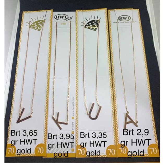 Kalung alfabet Emas asli kdr 700 U,K HWT gold