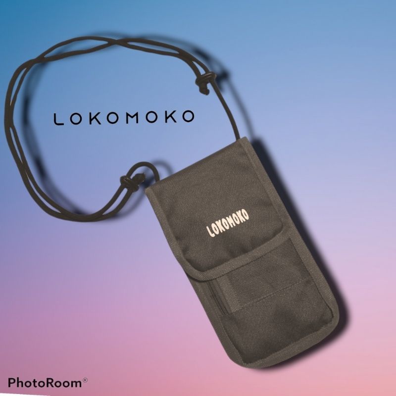 Tas Leher Gantung Hanging Wallet Hp Dompet Kartu dan Uang Lokomoko