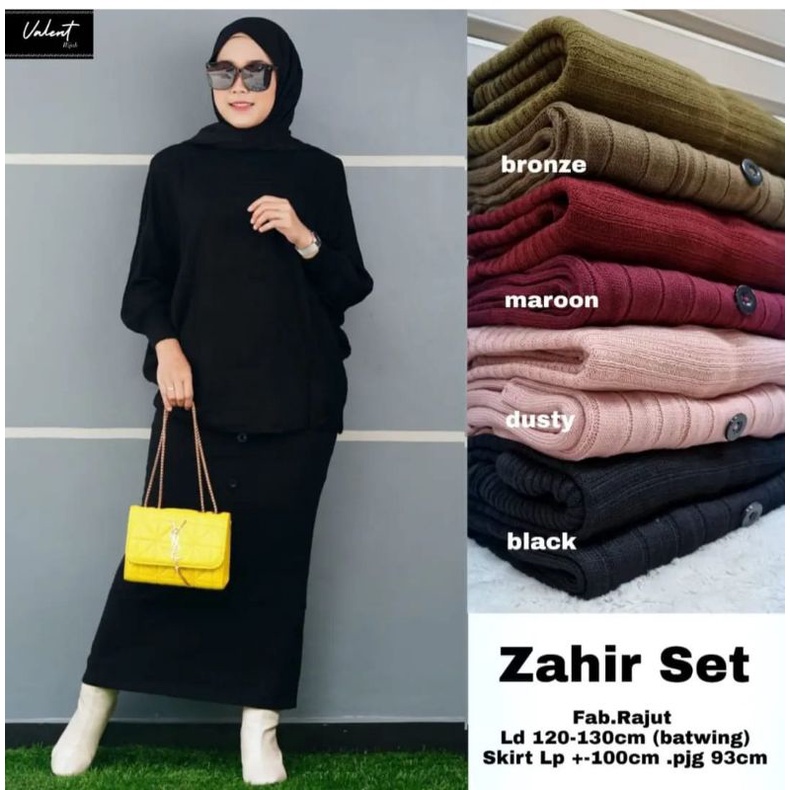 STOCK WAJIB CHAT ADMIN SEBELUM C/O  ZAHIR SET BLOUSE DAN ROK RAJUT IMPORT KETERANGAN DI FOTO