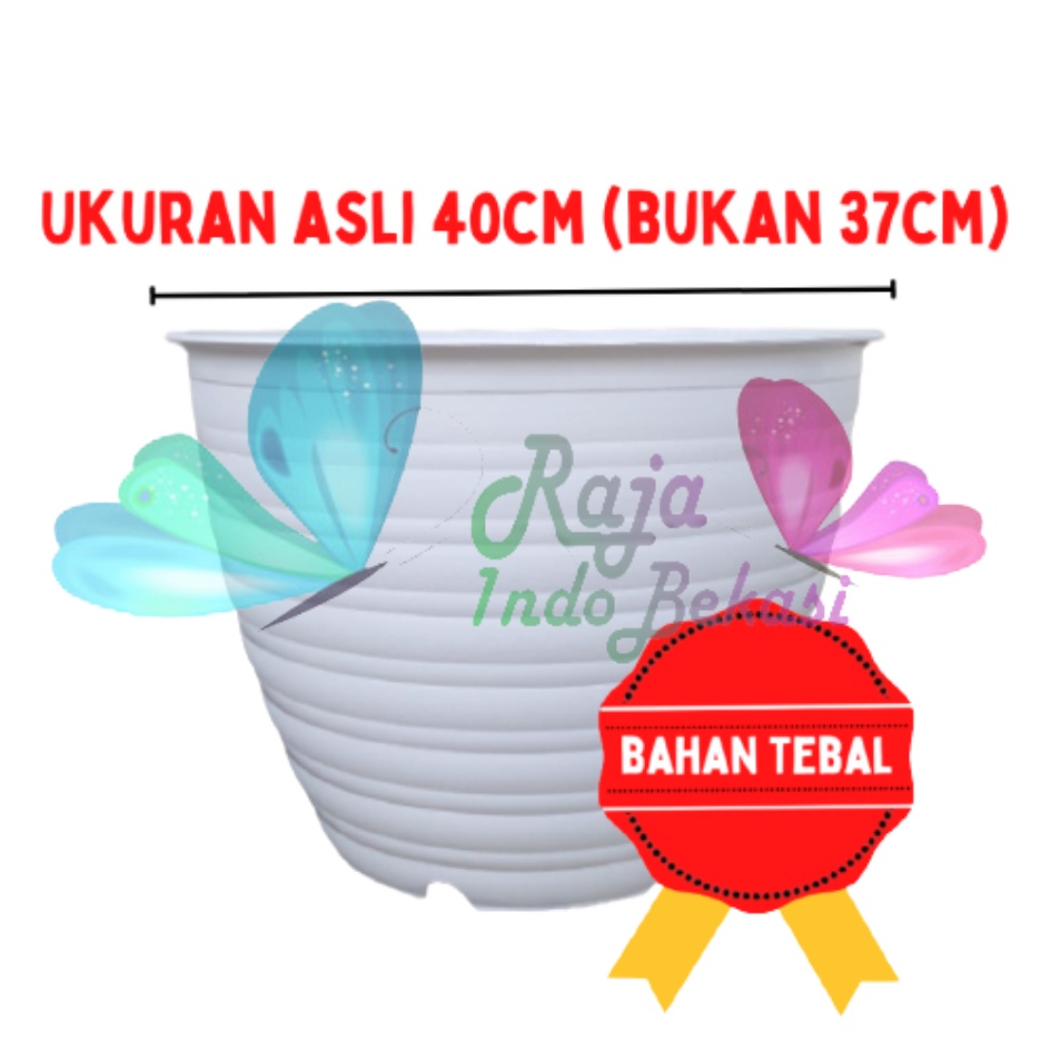 Ori Pot Super Tawon 40 Cm Putih Pot Plastik Bunga Tanaman Pot Tawon Jumbo Besar Putih Tebal Murah Grosir Pot Jumbo Besar Putih Tinggi Murah 40cm 50cm 60cm 70cm 100cm - POT TAWON BESAR