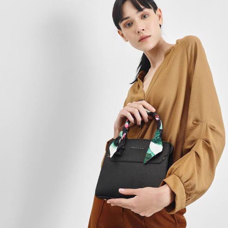 preloved charles & keith / CK Scarf Wrapped Top Handle Bag/tas ck preloved/ tas charles & kieth