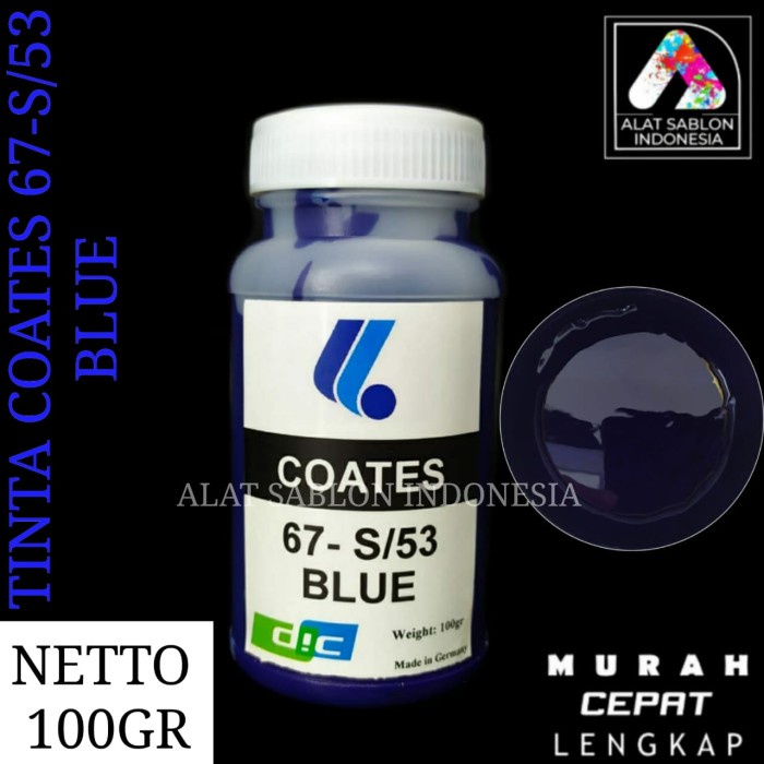 

Hemat Tinta Coates 67 - S/53 Blue Biru Tinta Sablon Gelas 100Gr Berkualitas