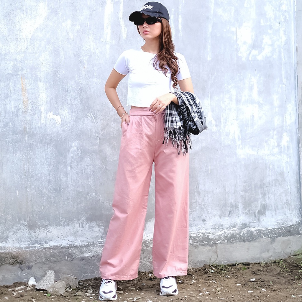 BEFAST - ZEC OOTD Celana Kulot ANIYA / Highwaist Gabby Seoul Cullotes Linen Panjang 100cm / Celana Kulot Perempuan / Celana Panjang Kekiniaan Remaja / Celana Kulot Polos Casual / Kulot Trendy / OOTD Ala Korean Style / Terlaris