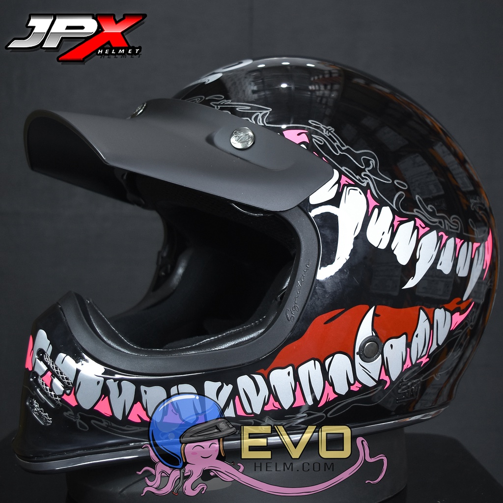 HELM JP SIGNATURE SG06 VENOM ORIGINAL HELM JP CAKIL MOTIF MONSTER VENOM SG-06 ( ONGKIR 2KG SAJA )