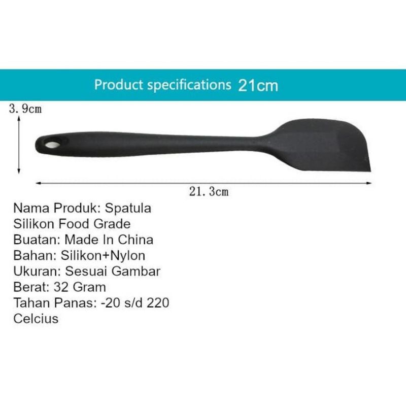 Spatula Silikon Food Grade Alat Masak Tahan Panas Anti Lengket Import silicone baking Sendok kue solet silicone