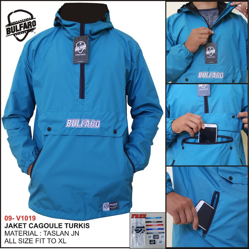 Promo Jaket Cagoule Pria Waterproof BULFARO Original / Jaket Hoodie Windbreaker / jaket doraemon