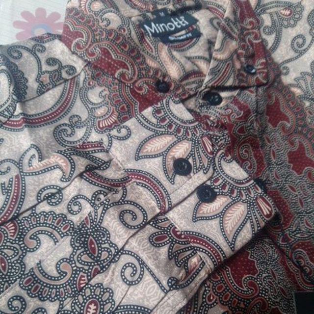 Odza Classic Kemeja Batik Pria Modern Slim Fit Lengan Pendek Pria Durant