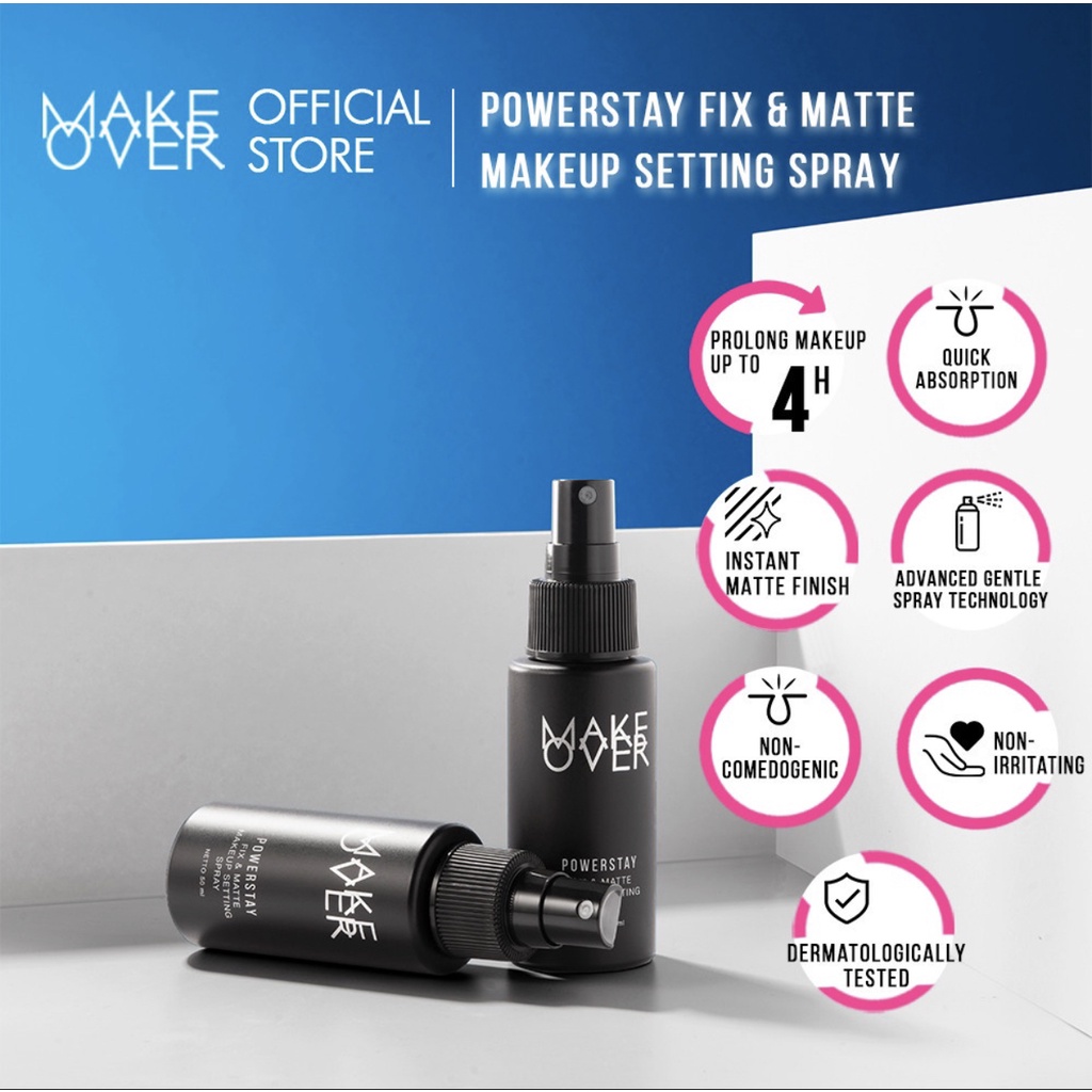 MAKE OVER Powerstay Fix &amp; Matte Makeup Setting Spray 50 ml - Makeup Setting Spray
