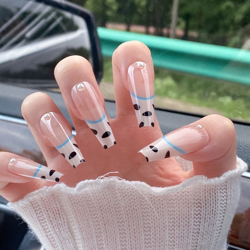 stiker kuku palsu anti nail air 3d imlek kuku palsu murah pengantin panjang pendek anak bening polos wedding kaki manikur set nail sticker art