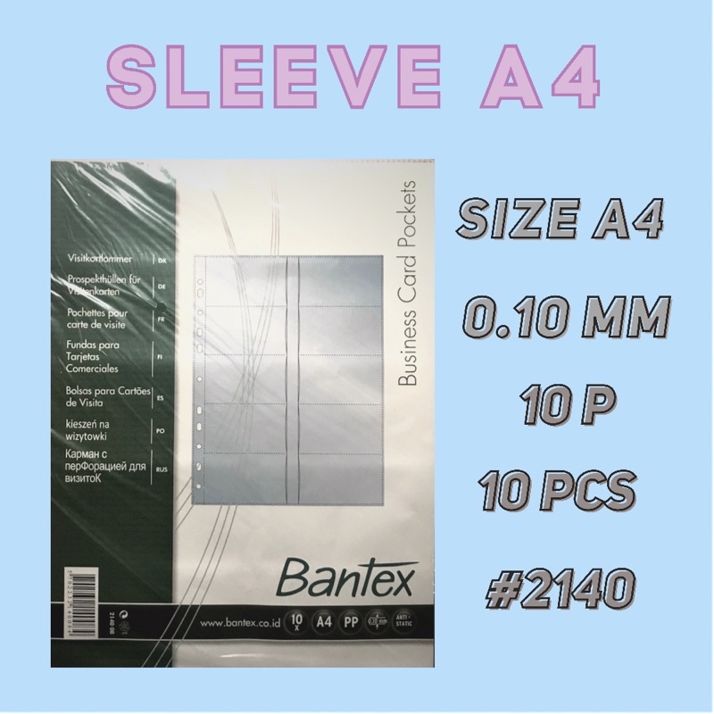 

Bantex Collector Photocard Sleeve 10P Size A4 10 Lembar #2140