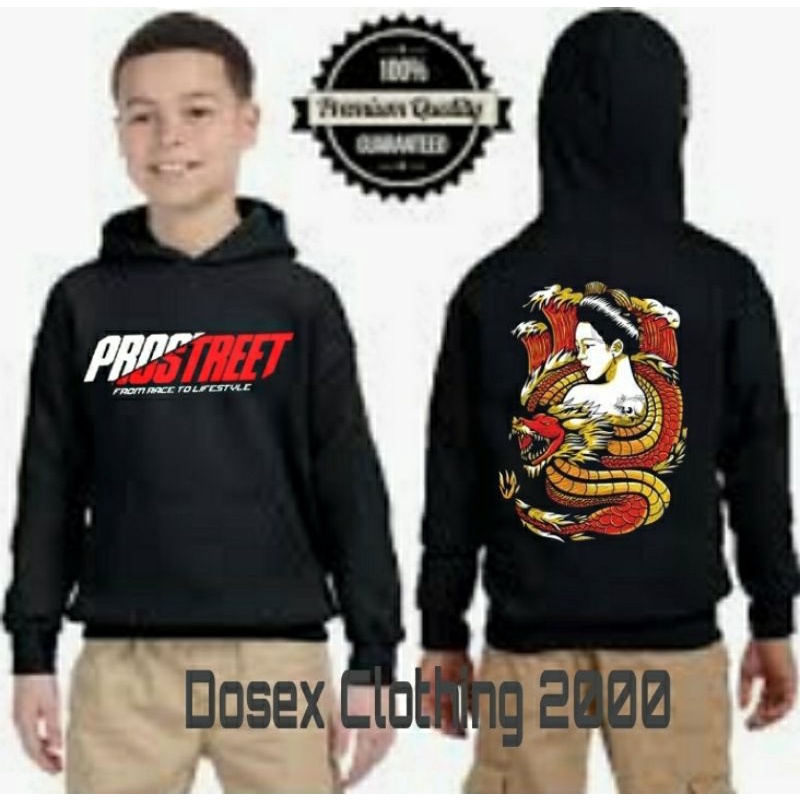 Hoodie Prostreet Dragon And Geisha Anak Laki laki Usia 3_10 Tahun