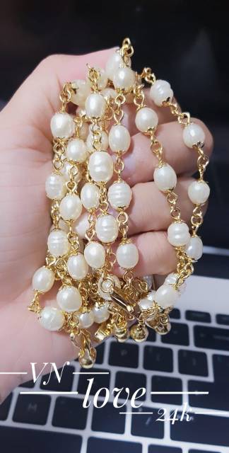 Gelang tangan mutiara lapis emas 24k terlaris