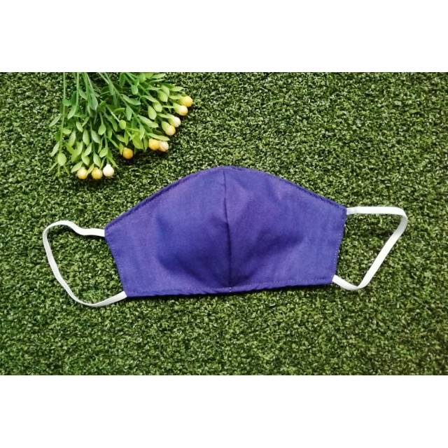 Masker kain anak biru / 2 lapis / handmade / laki-laki / perempuan