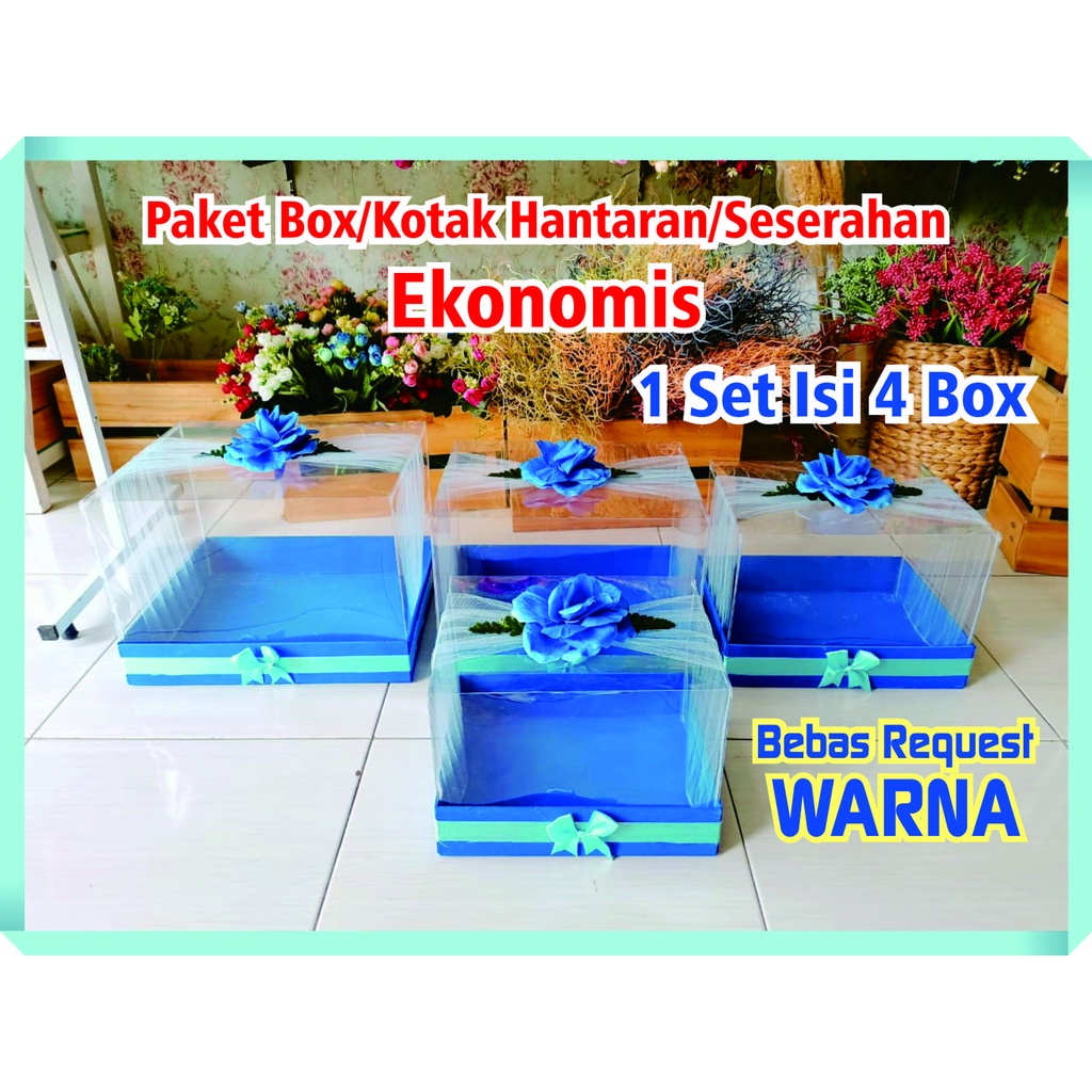 

Paket Kotak Box Tempat Mika Lamaran Hantaran Seserahan Mika Set Murah Isi 4