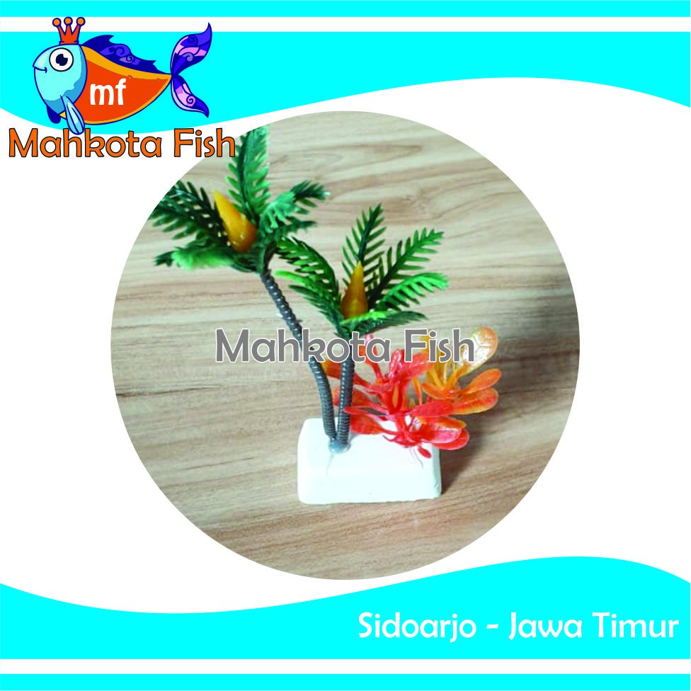 Hiasan Aquarium KELAPA | Bunga Plastik Aquarium | Bunga Hiasan Aquarium | Tanaman Hias Aquarium