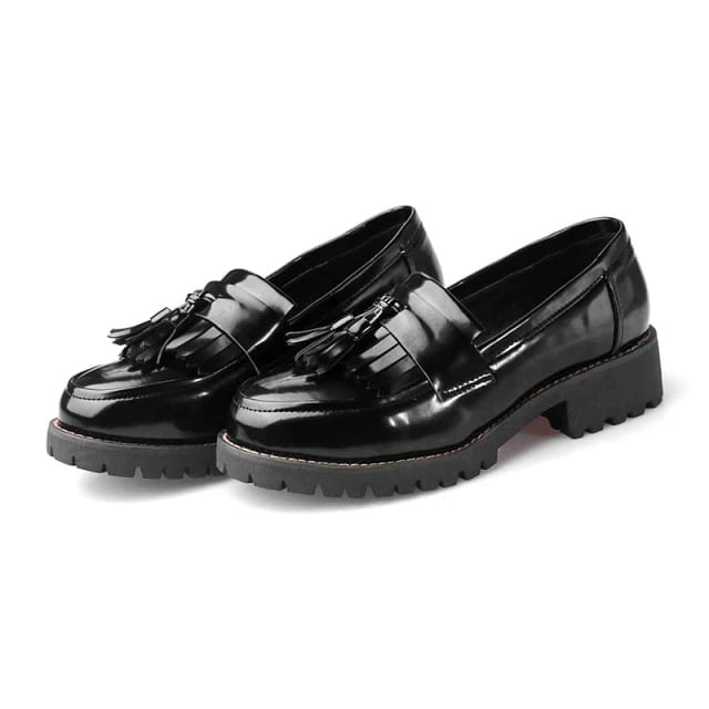 fakhrieshop- SEPATU LOAFERS '' STELLA '' PREMIUM BLACK GLOSY 907