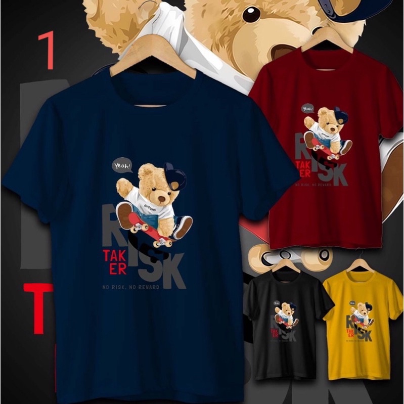 KAOS DISTRO - Teddy Bear T-Shirt Teddy Bear (Pria &amp; Wanita)