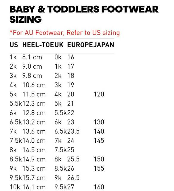 adidas 7k size chart