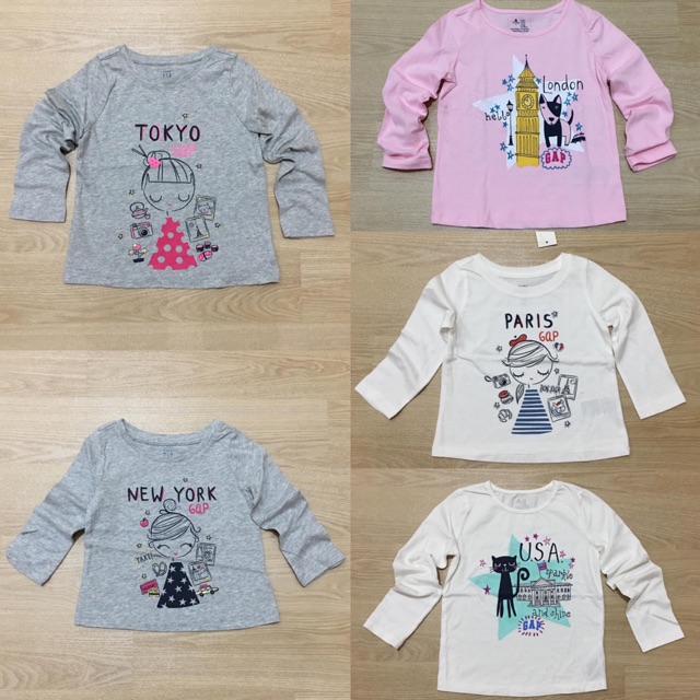  Kaos  lengan  panjang  anak  perempuan  anak  cewek BabyGAP mix 