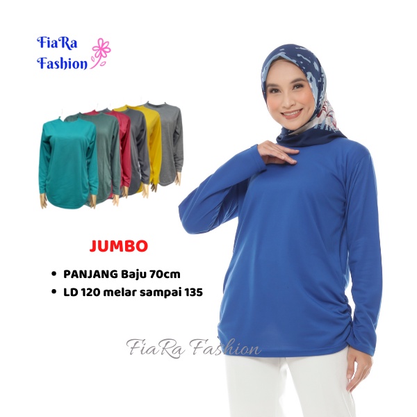 Kaos Polos Wanita lengan panjang bahan lacoste